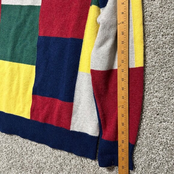 Brooks Brothers Mens Sz L English Lambswool Multicolor Patchwork Sweater - Picture 7 of 9